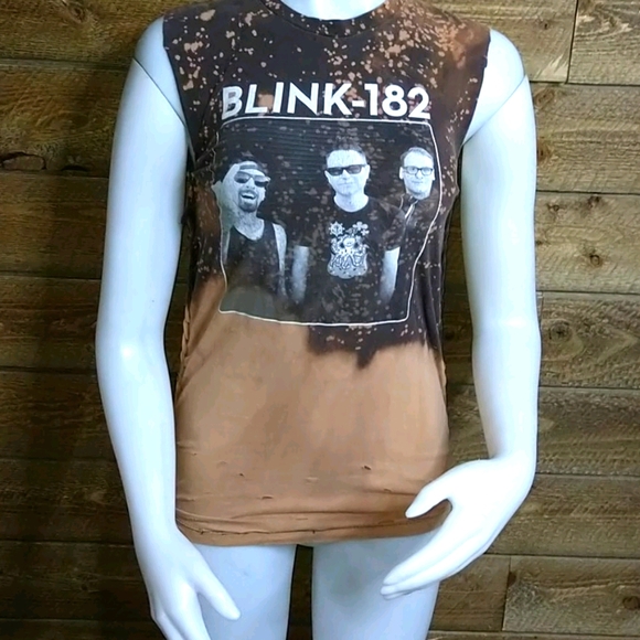 Blink-182 Customized Muscle Tank Brown and Tan T11 - Picture 2 of 10